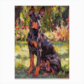 Doberman Pinscher Acrylic Painting 2 Canvas Print