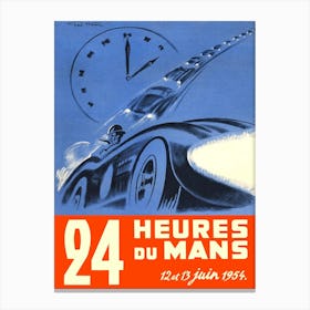 Vintage 1954 24 Hours of Le Mans poster Canvas Print