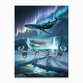 Shapes and Shadows of the Frozen Void Arctic Wolves Canvas Print