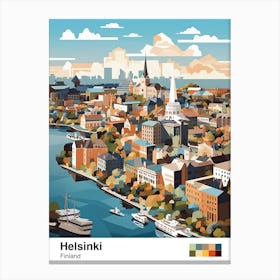 Helsinki, Finland, Geometric Illustration 2 Poster Canvas Print