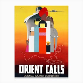 Orient Calls, Vintage Travel Poster Canvas Print