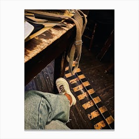 Man Sitting At A Table Canvas Print