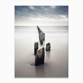 Piers On The Beach Canvas Print