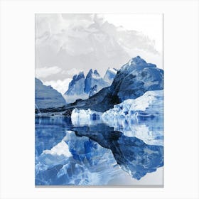 Icebergs In The Water Canvas Print