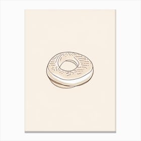Breakfast Bagel Minimalist Line 1 Canvas Print