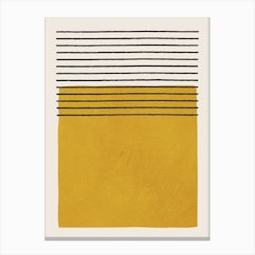 Minimalist Mustard And Horizontal Lines Canvas Print