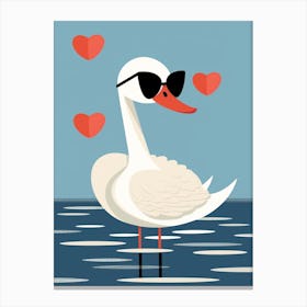 Little Swan Wearing Sunglasses Canvas Print