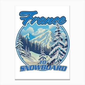 France to Snowboard Travel logo Canvas Print