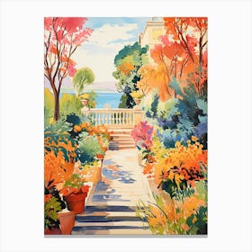 Giardini Botanici Villa Taranto, Italy In Autumn Fall Illustration 1 Canvas Print