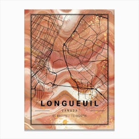 Longueuil Map Canvas Print