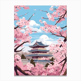 Cherry Blossoms Japanese Style Illustration 15 Canvas Print