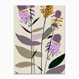 Ironweed Wildflower Modern Muted Colours 1 Canvas Print