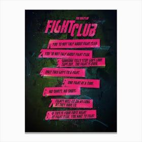 Fight Club Rules Canvas Print