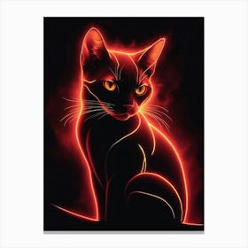 Cat In Flames Canvas Print