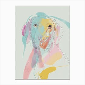 Vizsla Dog Pastel Line Painting 2 Canvas Print