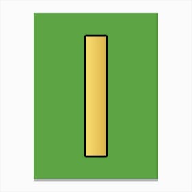 Letter I Gold Alphabet Green Canvas Print