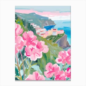 Amalfi Coast Floral Print Canvas Print