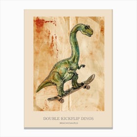 Brachiosaurus Vintage Dinosaur Poster 1 Canvas Print