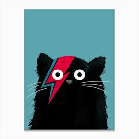 Cat Bowie Black Canvas Print