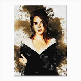 Smudge Of Portrait Lana Del Rey Canvas Print