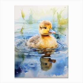 Duckling Splashing Around 1 Canvas Print
