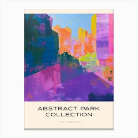 Abstract Park Collection Poster High Line Park New York City 3 Canvas Print
