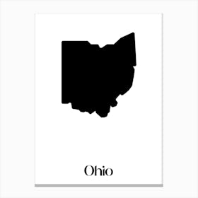 Silhouette Of Ohio Canvas Print