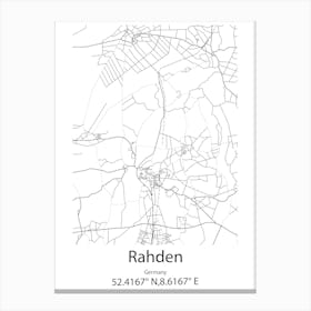 Rahden,Germany Minimalist Map Canvas Print