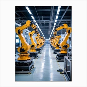 Future Factory Floor Buzzing With Ai Driven Manufacturing And Robotics In Action Sleek Industrial R 2 1 Canvas Print