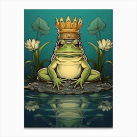 King Of Frogs Art Nouveau 1 Canvas Print