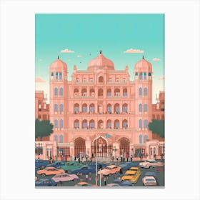 Delhi India Travel Illustration 3 Canvas Print