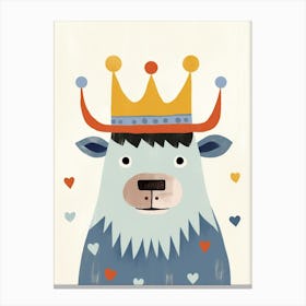Little Buffalo 1 Wearing A Crown Canvas Print