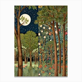 William Morris Moonlight In The Woods 7 Canvas Print