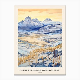 Torres Del Paine National Park Chile 3 Poster Canvas Print