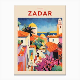 Zadar Croatia Fauvist Travel Poster Canvas Print