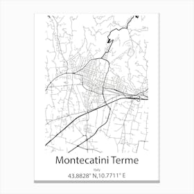 Montecatini Terme,Italy Minimalist Map Canvas Print