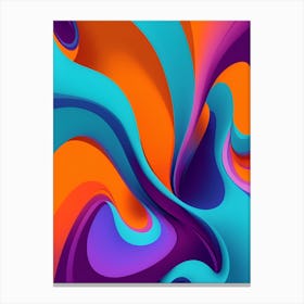 Abstract Colorful Waves Vertical Composition 101 Canvas Print