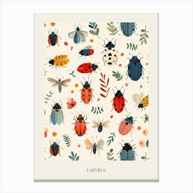 Colourful Insect Illustration Ladybug 16 Poster Canvas Print