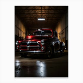 Old Truck In A Garage 1 Canvas Print