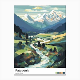 Patagonia, Argentina View   Geometric Vector Illustration 1 Poster Canvas Print