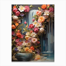 Waterfall Of Flowers Canvas Print