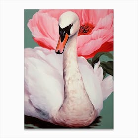 Swan and Flower Canvas Print