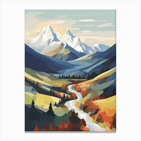 The Alps   Geometric Vector Illustration 0 Canvas Print