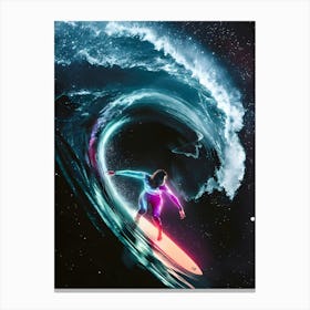 Surfer In Space Canvas Print
