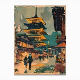 Dotonbori In Osaka Japan Mid Century Modern 2 Canvas Print
