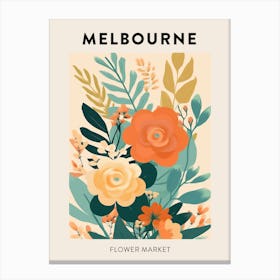 Flower Market Poster Melbourne Australia Canvas Print