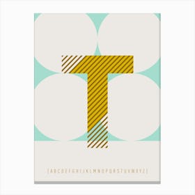 T Typeface Alphabet Canvas Print