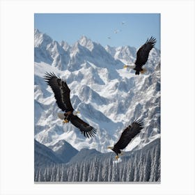 Bald Eagles In Flight Canvas Print