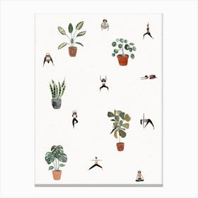 Yoga With Plants Canvas Print