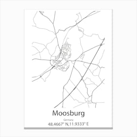 Moosburg,Germany Minimalist Map Canvas Print